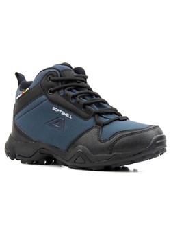 Ciepłe trekkingi młodzieżowe z softshell - AMERICAN CLUB WT64/21(22), granatowe ze sklepu ulubioneobuwie w kategorii Buty trekkingowe dziecięce - zdjęcie 178871804