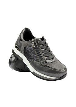 Wygodne sneakersy damskie ze skóry ekologicznej - INBLU IN-390, szare ze sklepu ulubioneobuwie w kategorii Buty sportowe damskie - zdjęcie 178876844