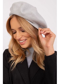 Beret damski jasnoszary AT-CZ-231305.91P, Kolor jasnoszary, Rozmiar uniwersalny, WOOL FASHION ITALIA ze sklepu Primodo w kategorii Czapki zimowe damskie - zdjęcie 178878861