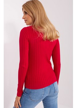 Sweter z golfem czerwony PM-SW-1087.09, Kolor czerwony, Rozmiar S/M, P-M ze sklepu Primodo w kategorii Swetry damskie - zdjęcie 178878921