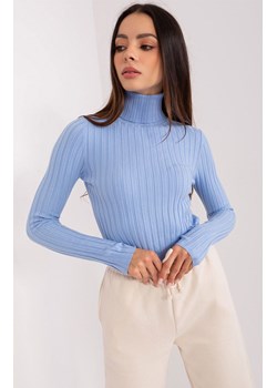 Sweter z golfem niebieski PM-SW-1087.09, Kolor niebieski, Rozmiar S/M, P-M ze sklepu Primodo w kategorii Swetry damskie - zdjęcie 178878940