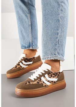 Panterkowe Sneakersy Typu Kultowe Tenisówki na Niskiej Platformie Olritia ze sklepu renee.pl w kategorii Buty sportowe damskie - zdjęcie 178886682