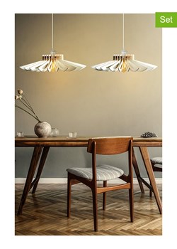 Opviq Lampy wiszące (2 szt.) &quot;Daisy&quot; w kolorze białym - Ø 52 cm ze sklepu Limango Polska w kategorii Oświetlenie - zdjęcie 178890520