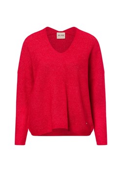 MOS MOSH Sweter damski z zawartością alpaki - MMThora Kobiety Wełna czerwony jednolity ze sklepu vangraaf w kategorii Swetry damskie - zdjęcie 178899473