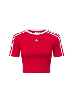 adidas Originals Koszulka damska - 3S BABY TEE Kobiety Bawełna czerwony jednolity ze sklepu vangraaf w kategorii Bluzki damskie - zdjęcie 178899482