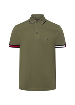 Tommy Hilfiger Męska koszulka polo Mężczyźni Bawełna oliwkowy jednolity ze sklepu vangraaf w kategorii T-shirty męskie - zdjęcie 178899492