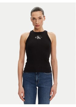 Calvin Klein Jeans Top Monologo J20J225301 Czarny Slim Fit ze sklepu MODIVO w kategorii Bluzki damskie - zdjęcie 178901362