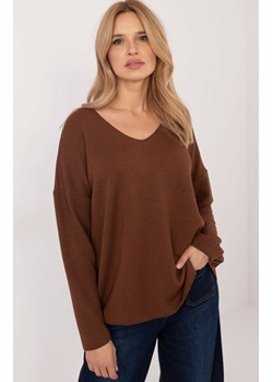 Brązowy sweter oversize DHJ-BZ-19238.26, Kolor brązowy, Rozmiar uniwersalny, ITALY MODA ze sklepu Intymna w kategorii Swetry damskie - zdjęcie 178915712