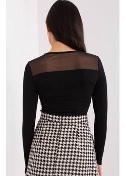 Czarna elegancka bluzka damska z długim rękawem RV-BZ-9201.78P, Kolor czarny, Rozmiar S, BASIC FEEL GOOD ze sklepu Intymna w kategorii Bluzki damskie - zdjęcie 178915960