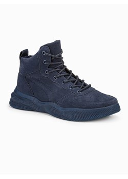 Buty męskie sneakersy wysokie - granatowe V5 T380 ze sklepu Edoti w kategorii Buty sportowe męskie - zdjęcie 178918451
