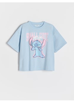 Reserved - Bawełniany t-shirt Lilo i Stitch - jasnoniebieski ze sklepu Reserved w kategorii Bluzki dziewczęce - zdjęcie 178932342