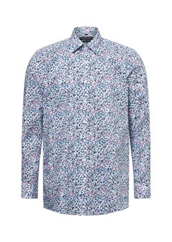 Finshley & Harding Męska koszula biznesowa - Easy Care Mężczyźni Modern Fit Bawełna niebieski wzorzysty ze sklepu vangraaf w kategorii Koszule męskie - zdjęcie 178936741
