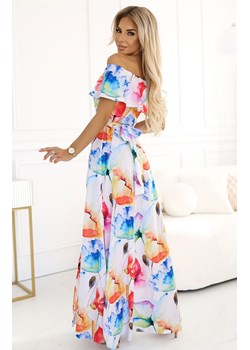 Długa letnia sukienka hiszpanka w kwiaty 194-5, Kolor multicolour, Rozmiar XS, Numoco ze sklepu Intymna w kategorii Sukienki - zdjęcie 178948620