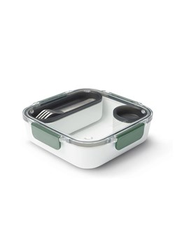 Black+Blum Pojemnik w kolorze biało-zielonym na lunch - 20 x 5,5 x 20 cm ze sklepu Limango Polska w kategorii Pojemniki kuchenne - zdjęcie 178955760