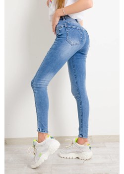 SPODNIE JEANSOWE SKINNY Z PRZETARCIAMI- WYSOKI STAN PUSH UP ze sklepu olika.com.pl w kategorii Jeansy damskie - zdjęcie 178957714