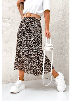 SPÓDNICA MIDI ZE ZWIERZĘCYM PRINTEM- BEŻOWA PANTERKA ze sklepu olika.com.pl w kategorii Spódnice - zdjęcie 178959271