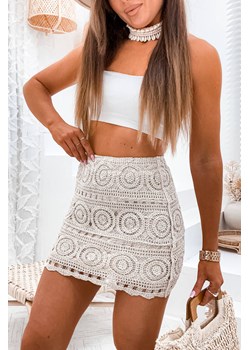AŻUROWA SPÓDNICA MINI BOHO- BEŻOWA ze sklepu olika.com.pl w kategorii Spódnice - zdjęcie 178960493