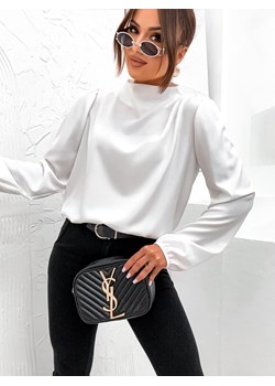 ELEGANCKA BLUZKA Z BUFIASTYMI RĘKAWAMI- BIAŁA ze sklepu olika.com.pl w kategorii Bluzki damskie - zdjęcie 178962261