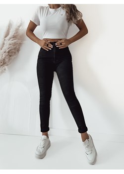SPODNIE JEANSOWE SKINNY Z BARDZO WYSOKIM STANEM- CZARNE ze sklepu olika.com.pl w kategorii Jeansy damskie - zdjęcie 178964214
