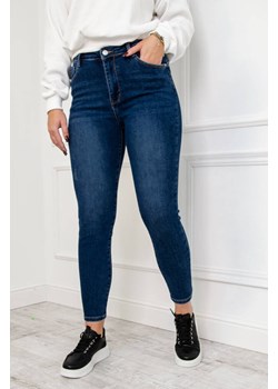 SPODNIE JEANSOWE Z PRZETARCIAMI I WYSOKIM STANEM- PLUS SIZE ze sklepu olika.com.pl w kategorii Jeansy damskie - zdjęcie 178965344