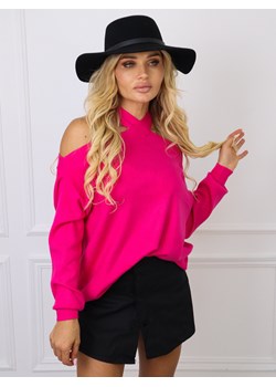 SWETER Z OZDOBNYM DEKOLTEM- RÓŻOWY ze sklepu olika.com.pl w kategorii Swetry damskie - zdjęcie 178966230