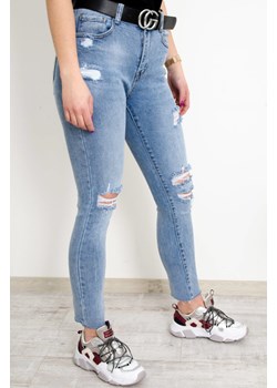 JASNE SPODNIE JEANSOWE PLUS SIZE Z PRZETARCIAMI-WYSOKI STAN ze sklepu olika.com.pl w kategorii Jeansy damskie - zdjęcie 178966611