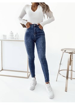 SPODNIE JEANSOWE SKINNY Z BARDZO WYSOKIM STANEM- CIEMNO NIEBIESKIE ze sklepu olika.com.pl w kategorii Jeansy damskie - zdjęcie 178968863