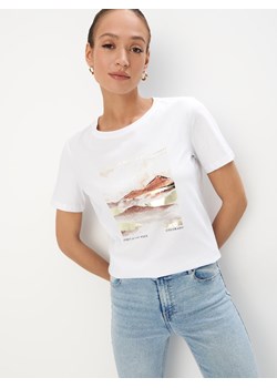Mohito - Bawełniany t-shirt - biały ze sklepu Mohito w kategorii Bluzki damskie - zdjęcie 178974991