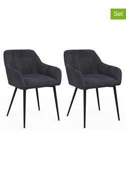 IDOMYA Factory Krzesła (2 szt.) "Ariana" w kolorze antracytowym - 51 x 76 x 56 cm ze sklepu Limango Polska w kategorii Meble - zdjęcie 178976112