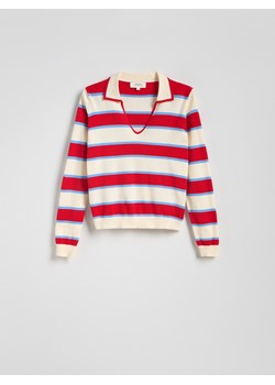 Reserved - Sweter z kołnierzykiem polo - wielobarwny ze sklepu Reserved w kategorii Swetry damskie - zdjęcie 178979662