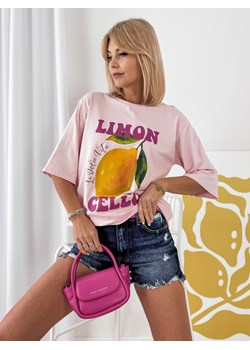 bluzka limones pudrowy róż one size ze sklepu UBRA w kategorii Bluzki damskie - zdjęcie 178980374