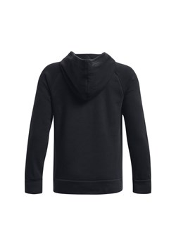 Chłopięca bluza dresowa nierozpinana z kapturem Under Armour UA Rival Fleece BL Hoodie - czarna ze sklepu Sportstylestory.com w kategorii Bluzy chłopięce - zdjęcie 178981190