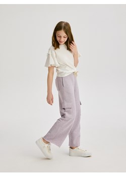 Reserved - Dresy z kieszeniami cargo - lawendowy ze sklepu Reserved w kategorii Spodnie dziewczęce - zdjęcie 178989324