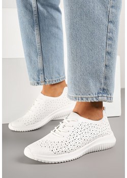 Białe Sneakersy z Ażurową Cholewką Grellio ze sklepu born2be.pl w kategorii Buty sportowe damskie - zdjęcie 178989720