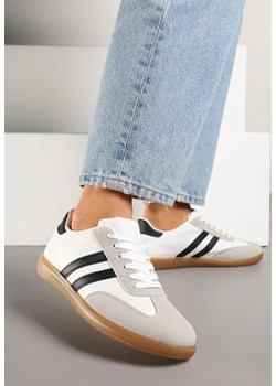 Białe Sneakersy Typu Kultowe Tenisówki Zdobione Przeszyciami Remiana ze sklepu renee.pl w kategorii Buty sportowe damskie - zdjęcie 178989982