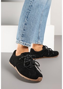 Czarne Sneakersy Ozdobione Podwójnym Sznurowaniem Lirania ze sklepu renee.pl w kategorii Buty sportowe damskie - zdjęcie 178990054