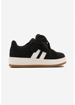 Czarne Buty Sportowe Sneakersy z Ozdobnymi Paskami Annivias ze sklepu born2be.pl w kategorii Buty sportowe dziecięce - zdjęcie 178993930