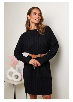 Soft Cashmere Sukienka dzianinowa w kolorze czarnym ze sklepu Limango Polska w kategorii Sukienki - zdjęcie 178994610