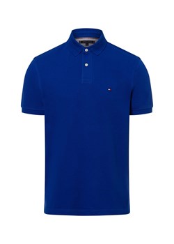 Tommy Hilfiger Męska koszulka polo Mężczyźni Bawełna błękit królewski jednolity ze sklepu vangraaf w kategorii T-shirty męskie - zdjęcie 178999463