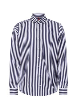 Finshley & Harding Męska koszula biznesowa - non-iron Mężczyźni Slim Fit Bawełna granatowy w paski ze sklepu vangraaf w kategorii Koszule męskie - zdjęcie 178999521