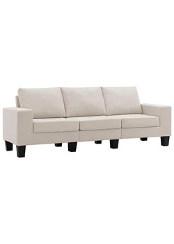 Trzyosobowa kremowa sofa z poduszkami - Magnex 3Q ze sklepu Edinos.pl w kategorii Sofy i kanapy - zdjęcie 178999802