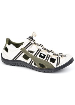 Buty męskie skórzane przewiewne rowerowe 262KZ białe z zielonym ze sklepu butyolivier w kategorii Półbuty męskie - zdjęcie 179002473