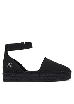 Espadryle Calvin Klein Jeans Flatform Espadrille Sling Mg YW0YW01735 Czarny ze sklepu eobuwie.pl w kategorii Espadryle damskie - zdjęcie 179002784