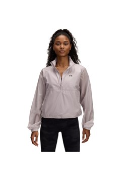 Damska kurtka treningowa Under Armour UA Rival Woven HZ Anorak - beżowa ze sklepu Sportstylestory.com w kategorii Kurtki damskie - zdjęcie 179003174