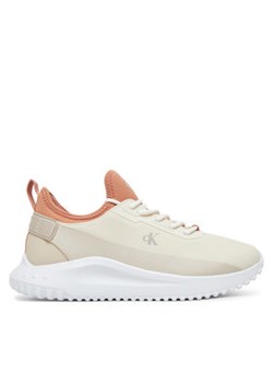 Calvin Klein Jeans Sneakersy Eva Runner Low Lace Mix In YW0YW01759 Écru ze sklepu MODIVO w kategorii Buty sportowe damskie - zdjęcie 179003362