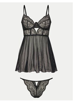 Hunkemöller Halka Babydoll Isabelle 205820 Czarny ze sklepu MODIVO w kategorii Koszule nocne - zdjęcie 179003764