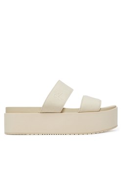 Klapki Calvin Klein Jeans Flatform Sandal Webbing In YW0YW01789 Écru ze sklepu eobuwie.pl w kategorii Klapki damskie - zdjęcie 179007994