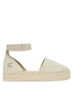 Espadryle Calvin Klein Jeans Flatform Espadrille Sling Mg YW0YW01735 Beżowy ze sklepu eobuwie.pl w kategorii Espadryle damskie - zdjęcie 179008174