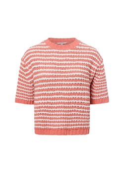 Opus Damski sweter z krótkim rękawem z dzianiny - Palvadora Kobiety morelowy w paski ze sklepu vangraaf w kategorii Swetry damskie - zdjęcie 179009222