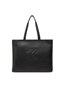 Calvin Klein Jeans Torebka Sculpted Slim Tote LV04K3070G Czarny ze sklepu MODIVO w kategorii Torby Shopper bag - zdjęcie 179012740